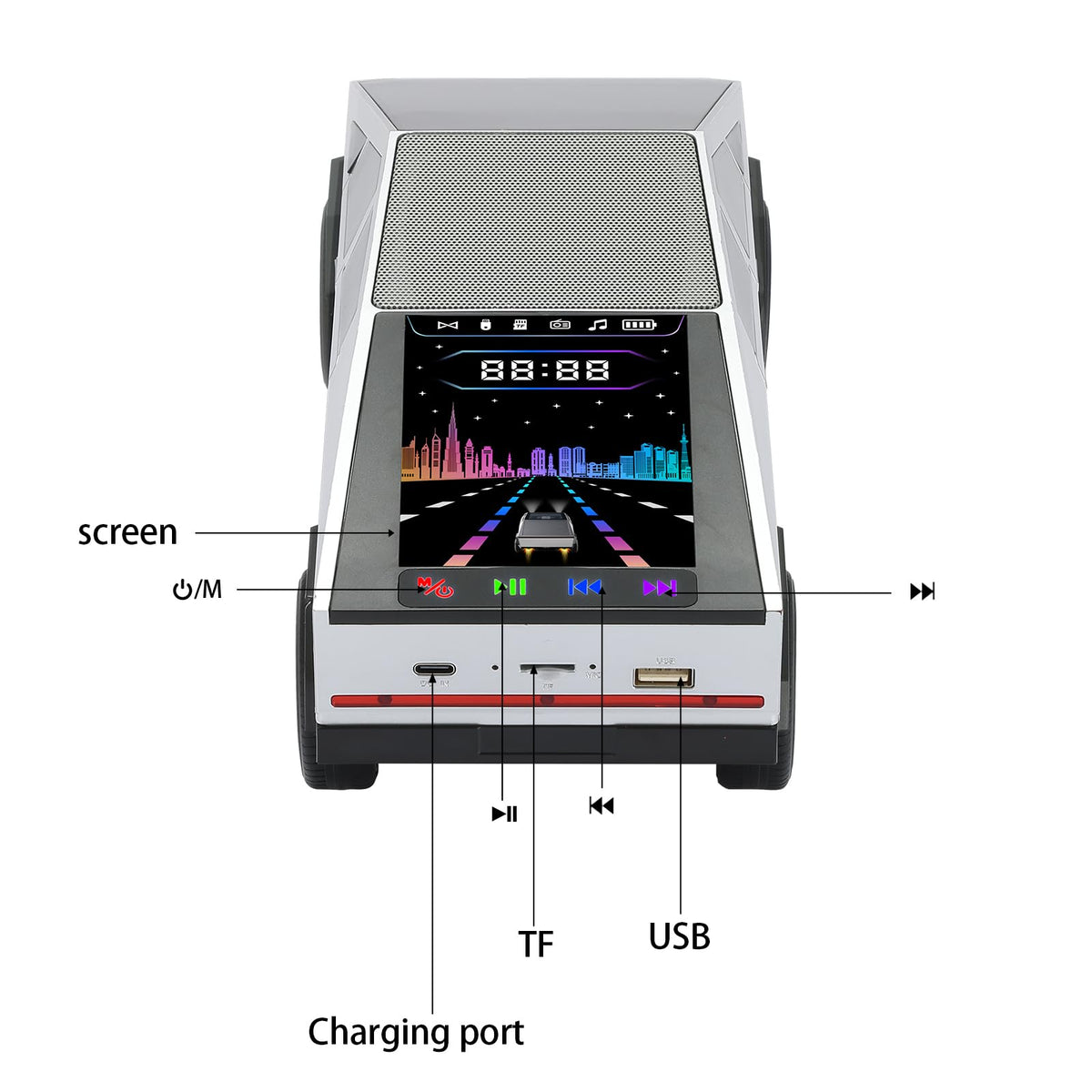 WSTER WS-580 on desk next to laptop, stylish audio for workspace