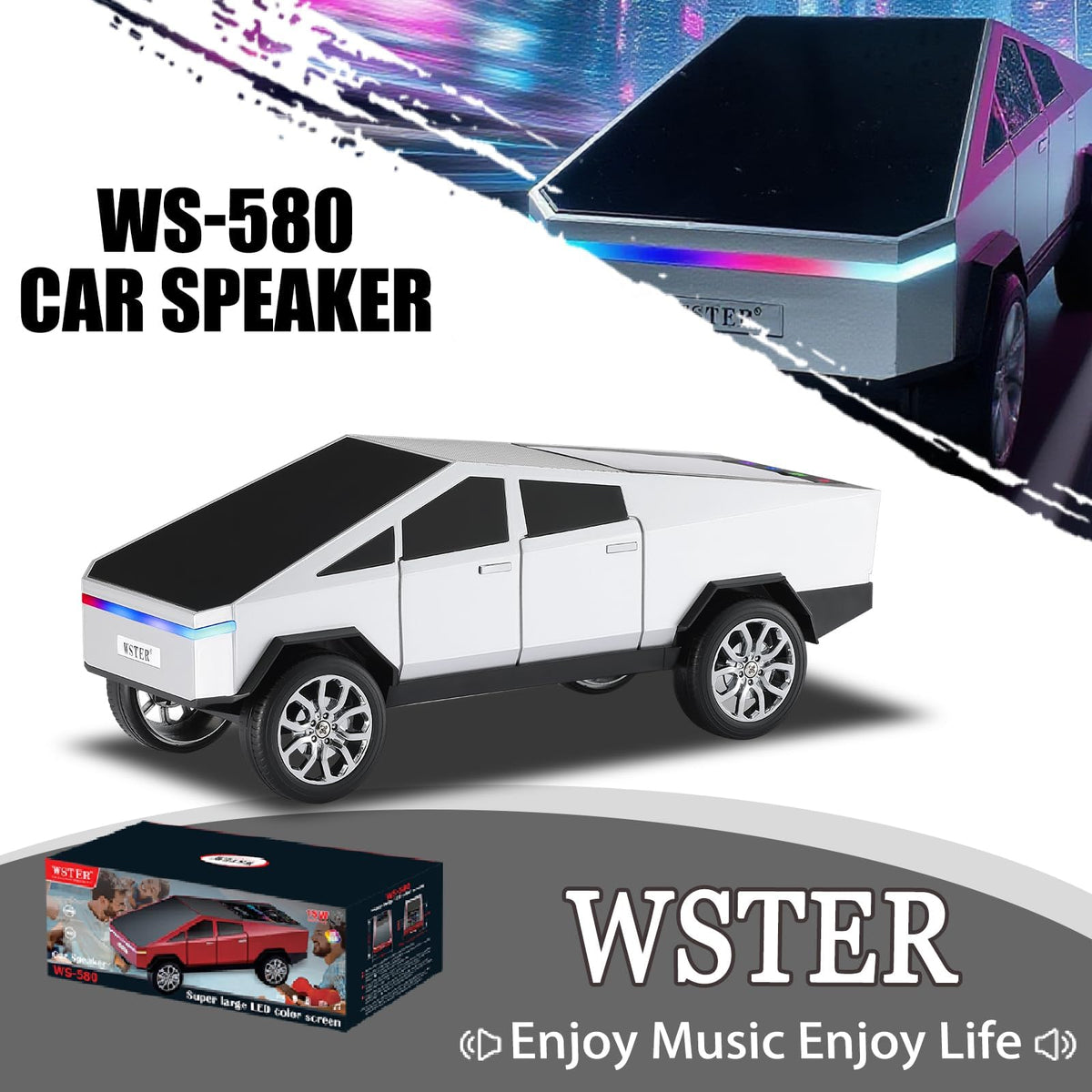 WSTER WS-580 side profile with movable wheels, adds playful portability