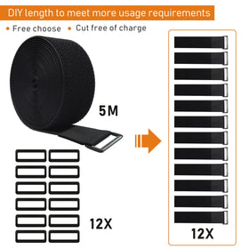 WSZJINB reusable self-adhesive hook-and-loop tape demonstrates secure fastening.