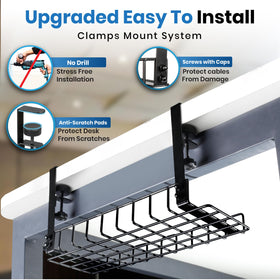 WTADAY cable-management clamps with soft pads protect desk surfaces.