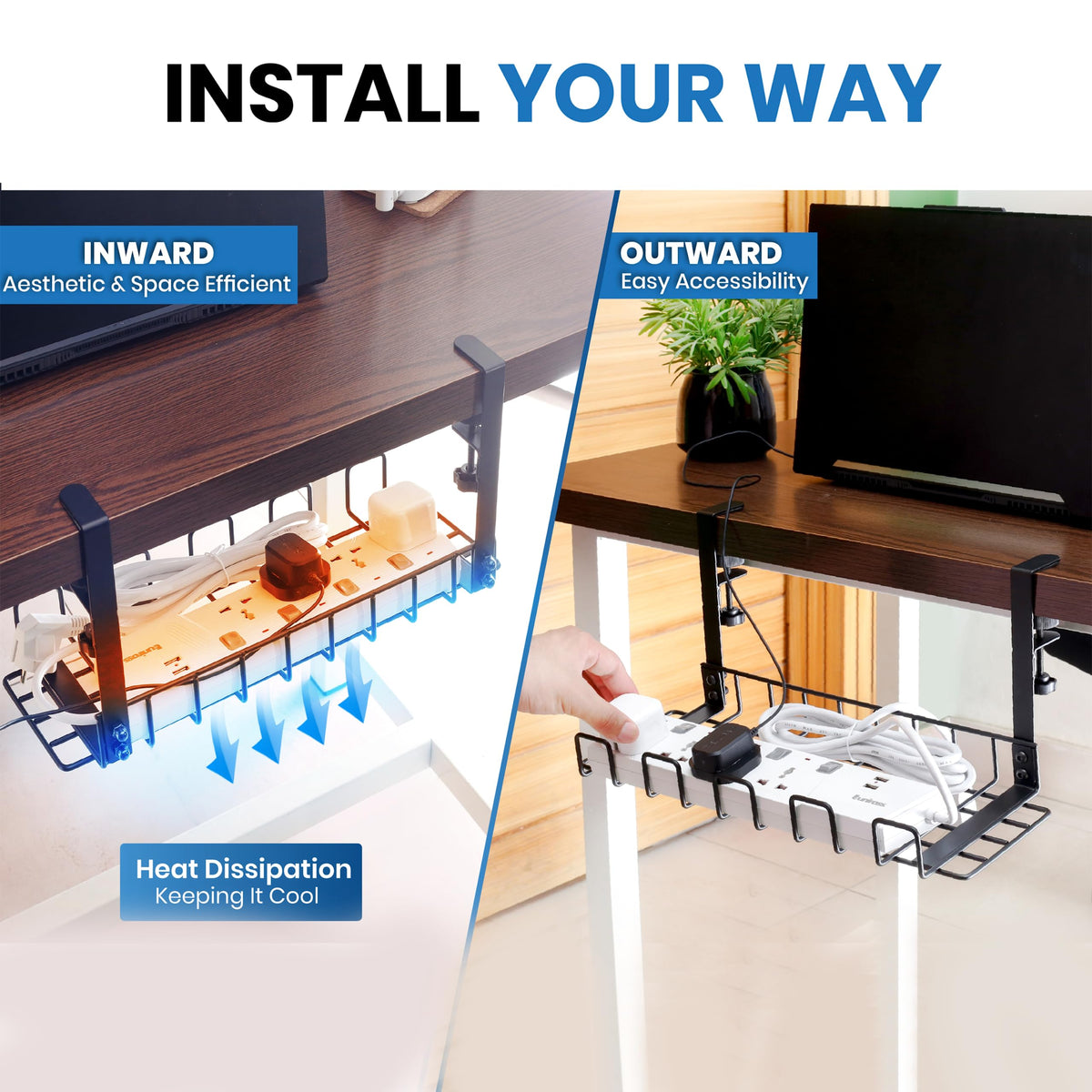 WTADAY inward-outward installation offers concealed or easy-access wiring.