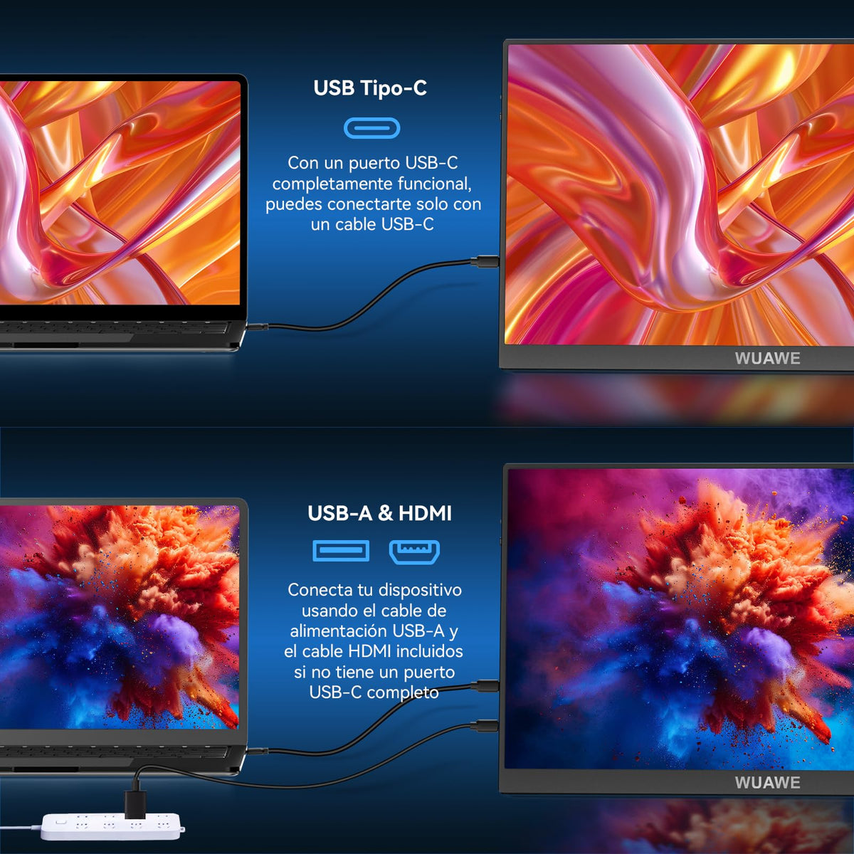 WUAWE 120Hz refresh rate ensures smooth scrolling and gaming
