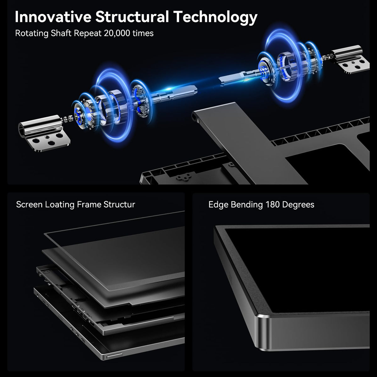 WUAWE back panel ports showing USB-C and mini HDMI convenience