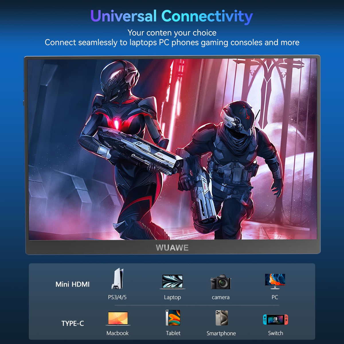WUAWE connected to MacBook showing seamless USB-C pairing and power delivery