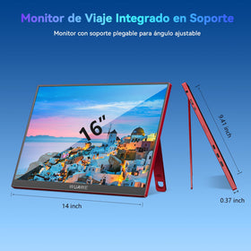 WUAWE 16-inch portable monitor 120Hz smooth visual performance for coding and browsing