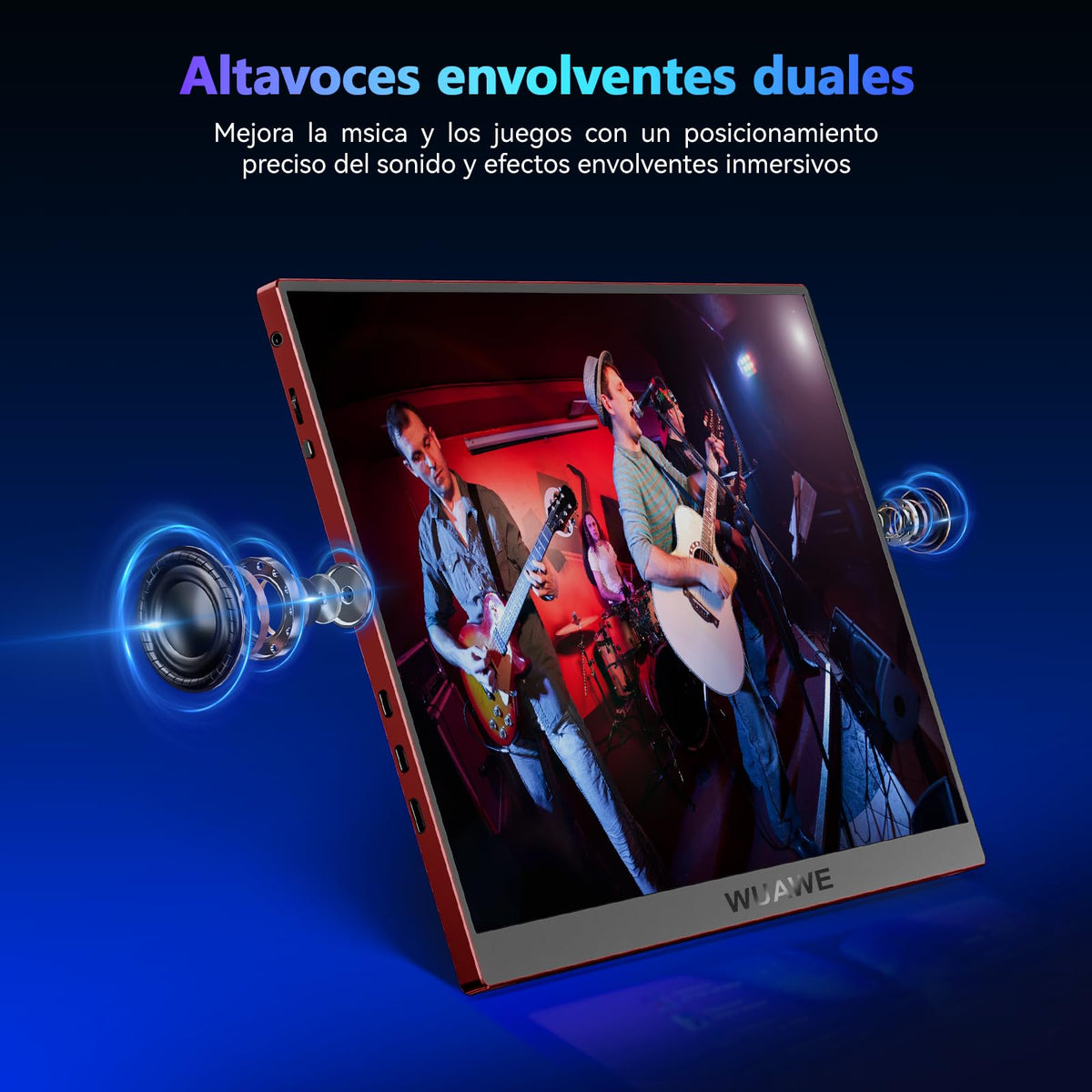 WUAWE 16-inch portable monitor matte glare-free finish reduces reflections in bright environments