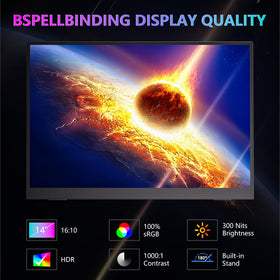 WUAWE 180-degree stand enables versatile viewing angles for any task.