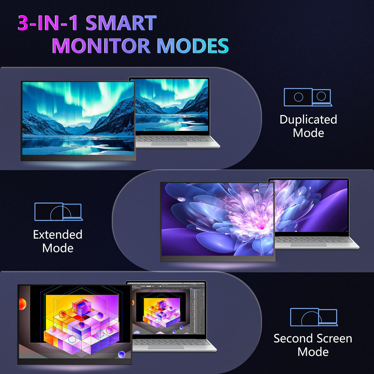 WUAWE anti-glare FHD 1200p display for clearer work and entertainment.