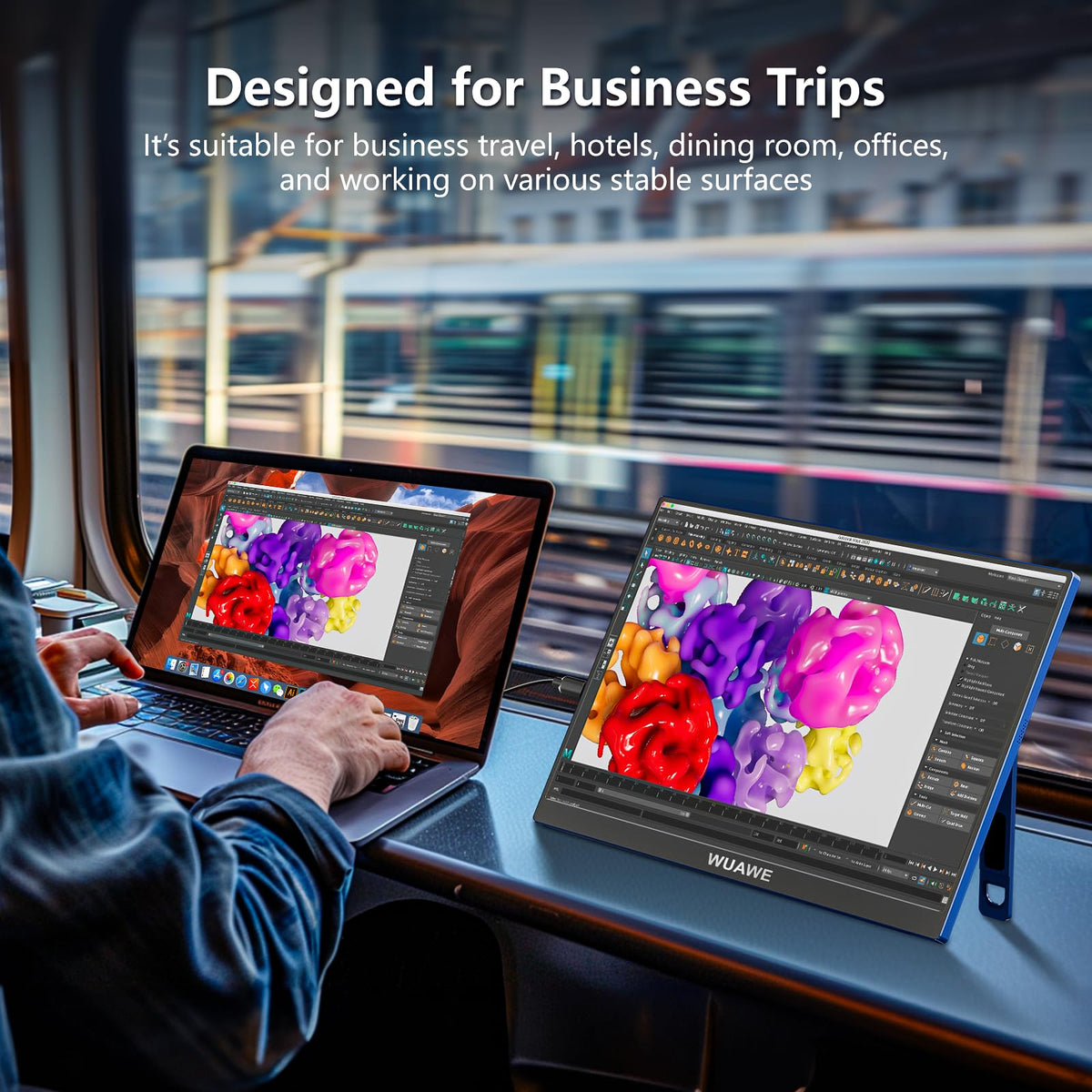 WUAWE dual ports offer flexible connections to laptops and phones.