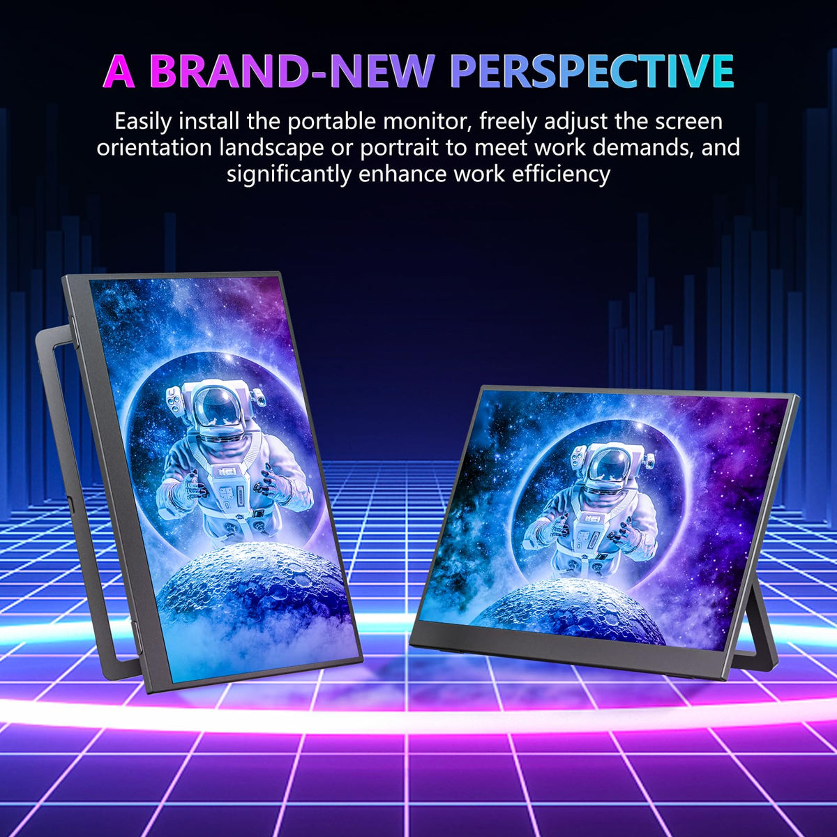 WUAWE dual USB-C and Mini HDMI connectivity for plug-and-play with laptops and consoles.