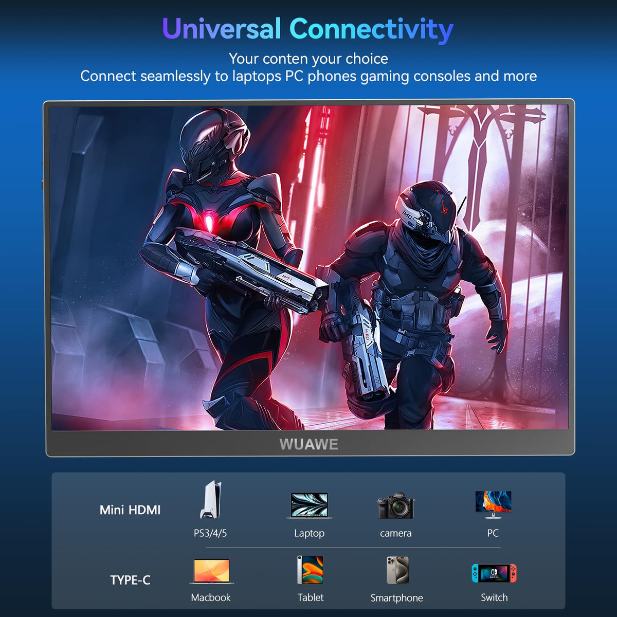 WUAWE HDR and Freesync deliver smooth visuals for gaming and design.