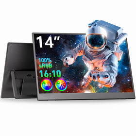 WUAWE 14-inch portable monitor shows ultra-slim on-the-go productivity.