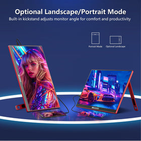 WUAWE portable monitor 16 slim metal body keeps it ultra-thin and portable.