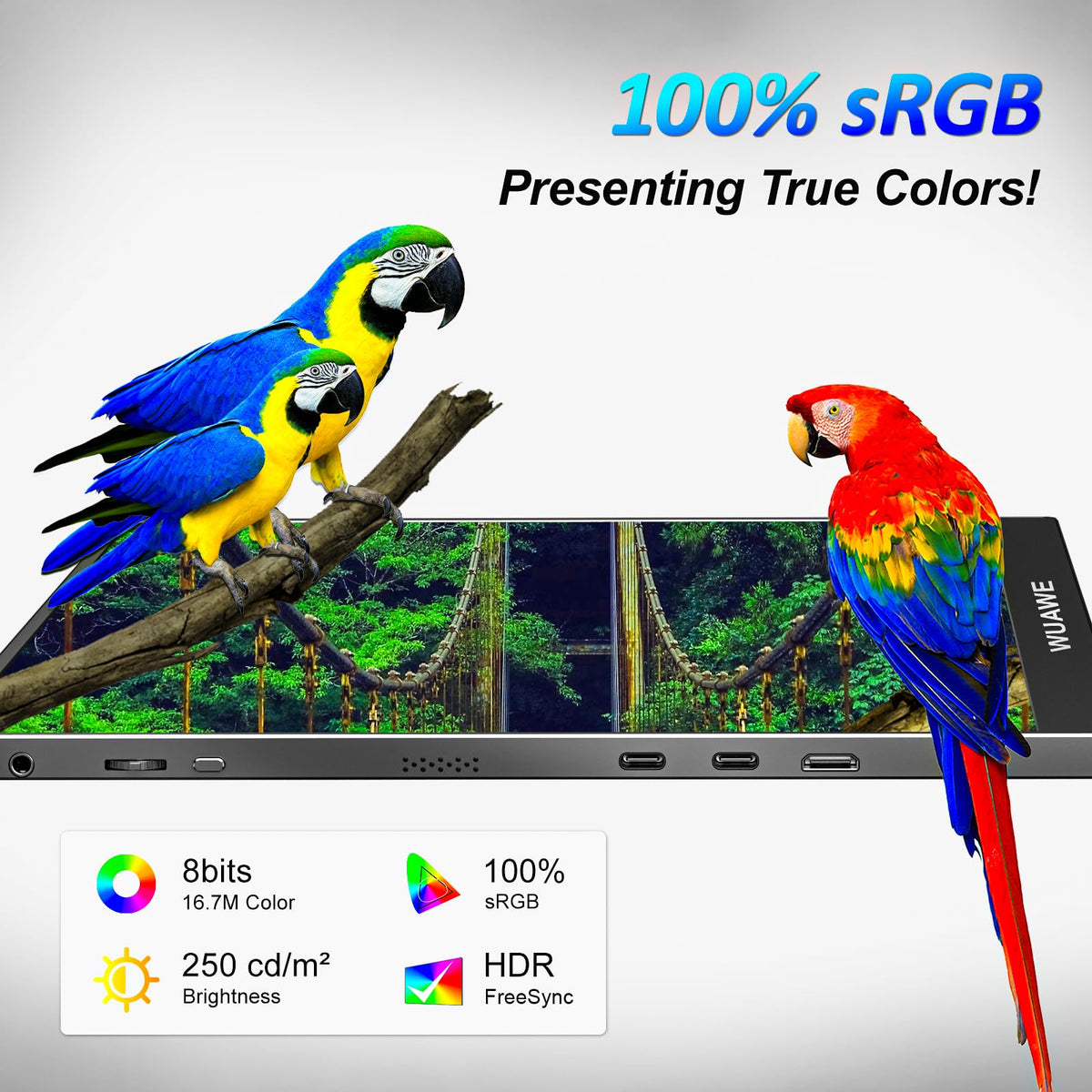 WUAWE 2.5K 144Hz panel enables dynamic scenes with fast motion