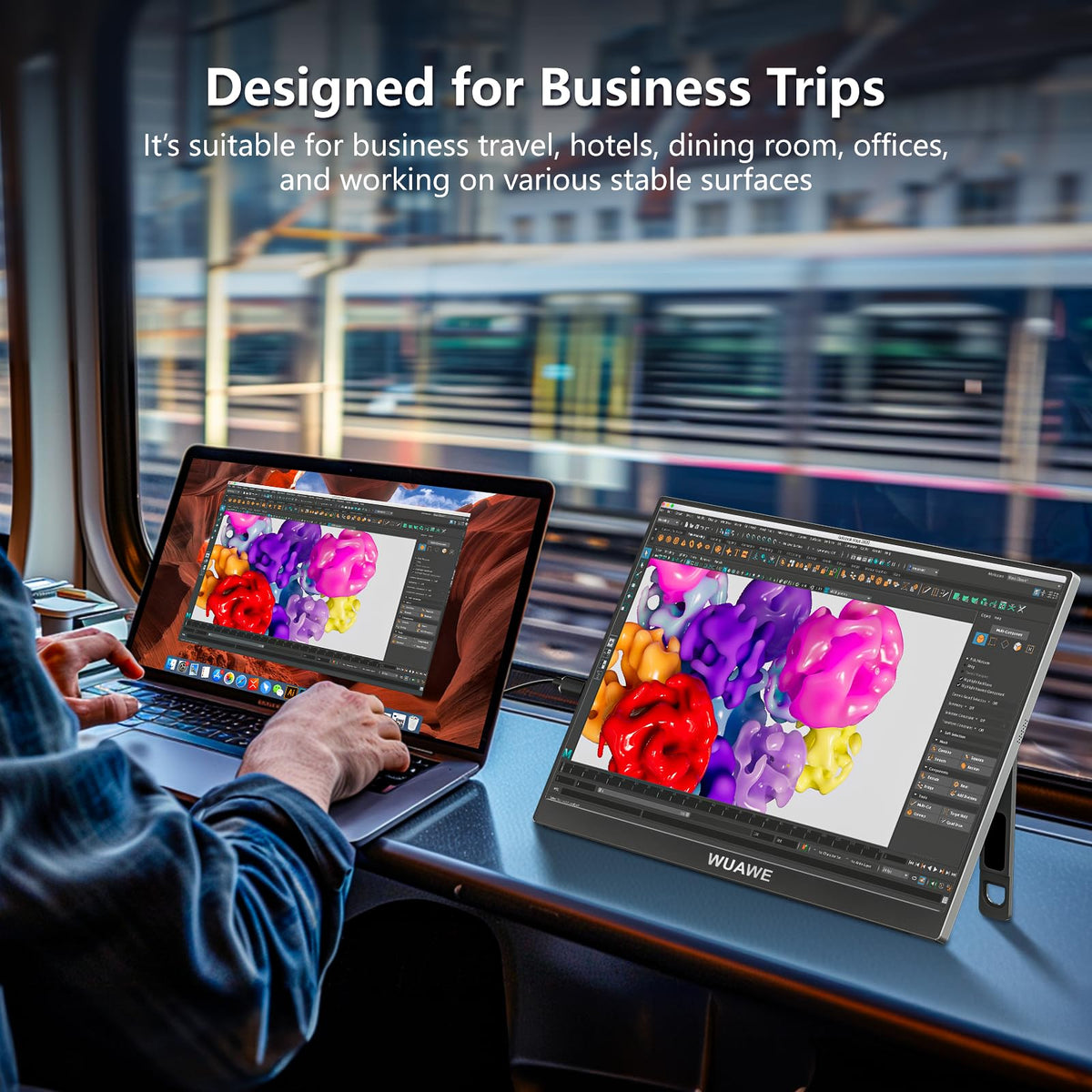 WUAWE travel-friendly design lets you work or entertain anywhere.
