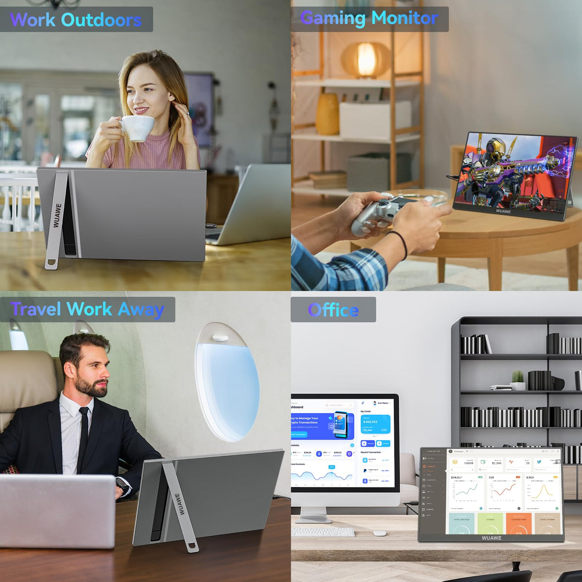 WUAWE compact workspace setup on the go showing portable productivity.