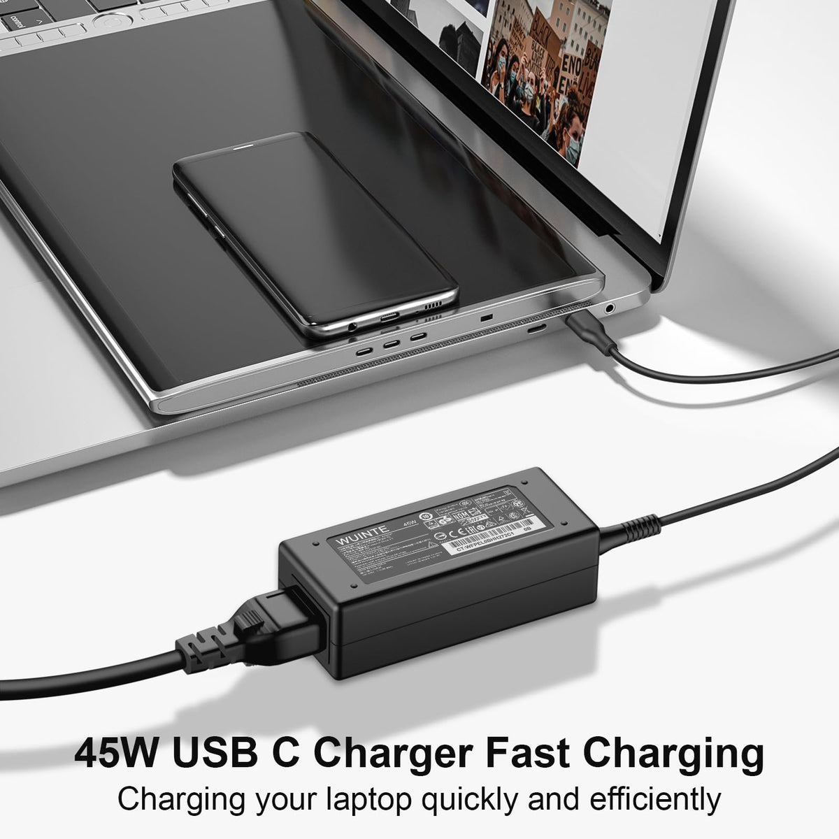WUINTE Acer Chromebook Spin USB-C charger convenient for students and travel.