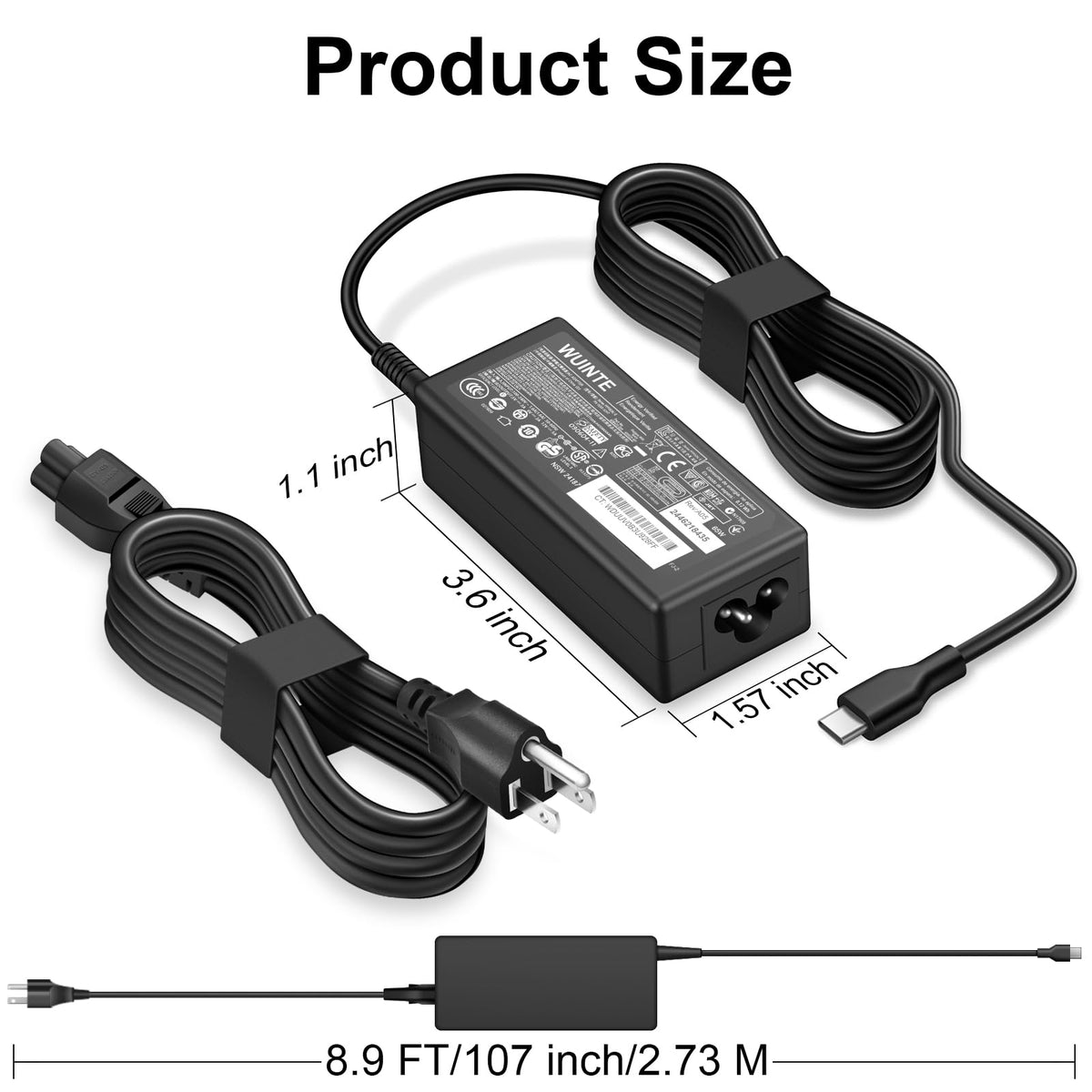 WUINTE package includes power adapter and cord for easy setup