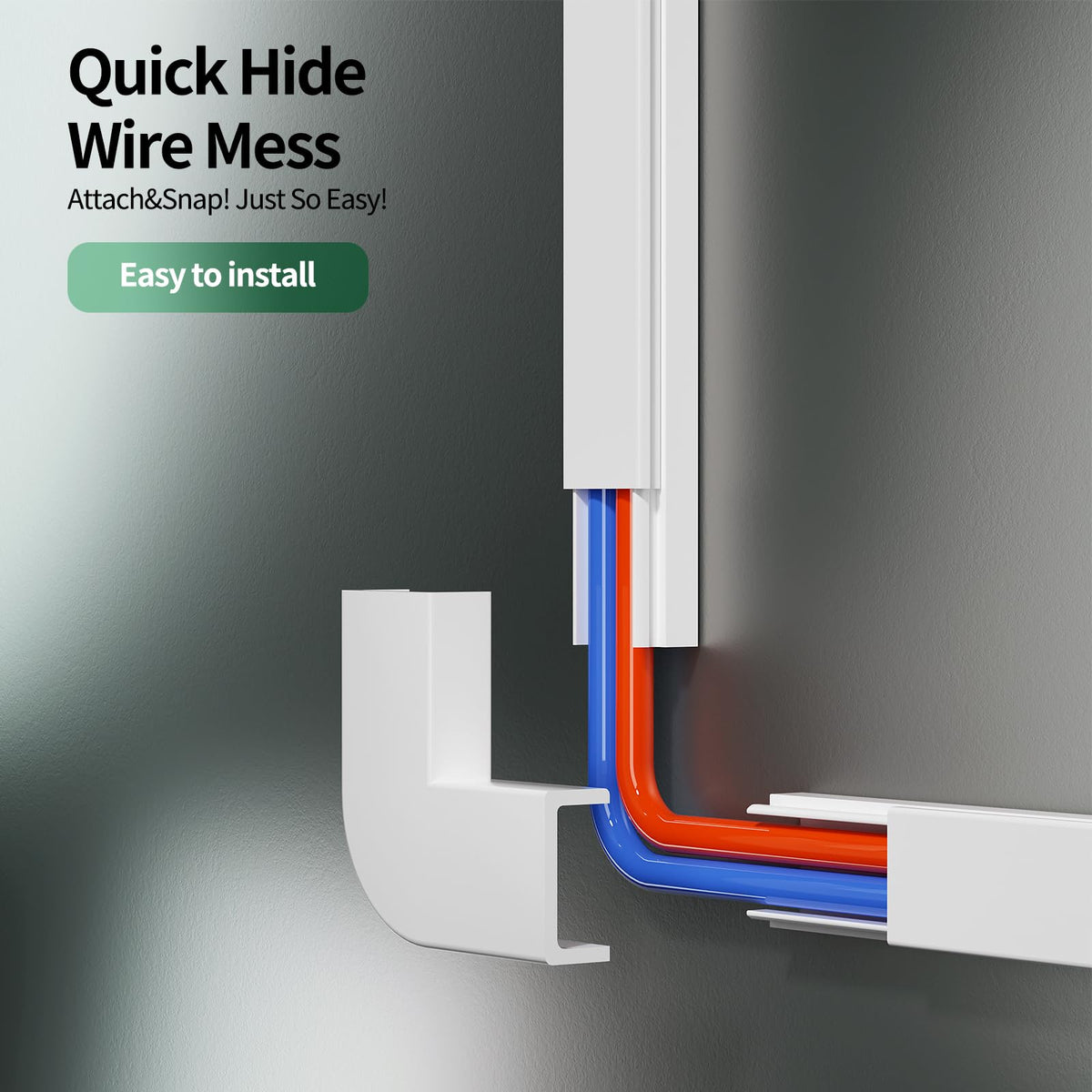 Wuitaouy adhesive strip application showing easy drill-free mounting benefit