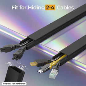 Wuitaouy cord hider with adhesive back close-up for easy peel-and-stick installation