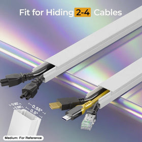 Wuitaouy cord hider kit contents: raceways arranged for neat cable routing
