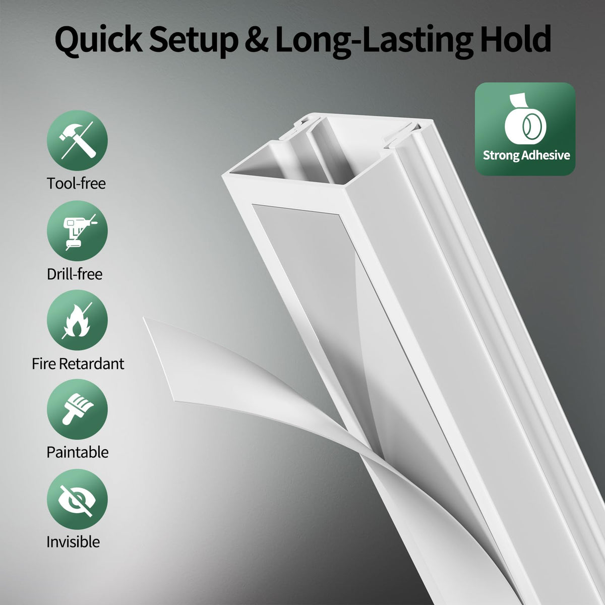 Wuitaouy cord hider length of 283.5 inches covers most rooms.