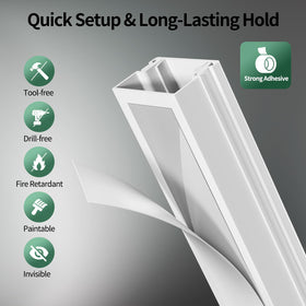Wuitaouy cord hider length of 283.5 inches covers most rooms.