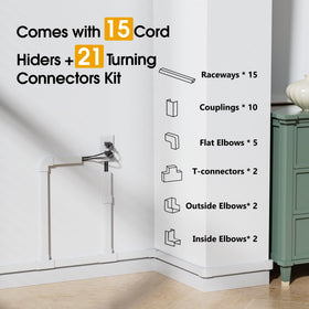 Wuitaouy Cord Hider Wall Snap-On design enables quick, tool-free installation.