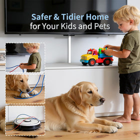 Wuitaouy paintable cord hider; blends with wall color.