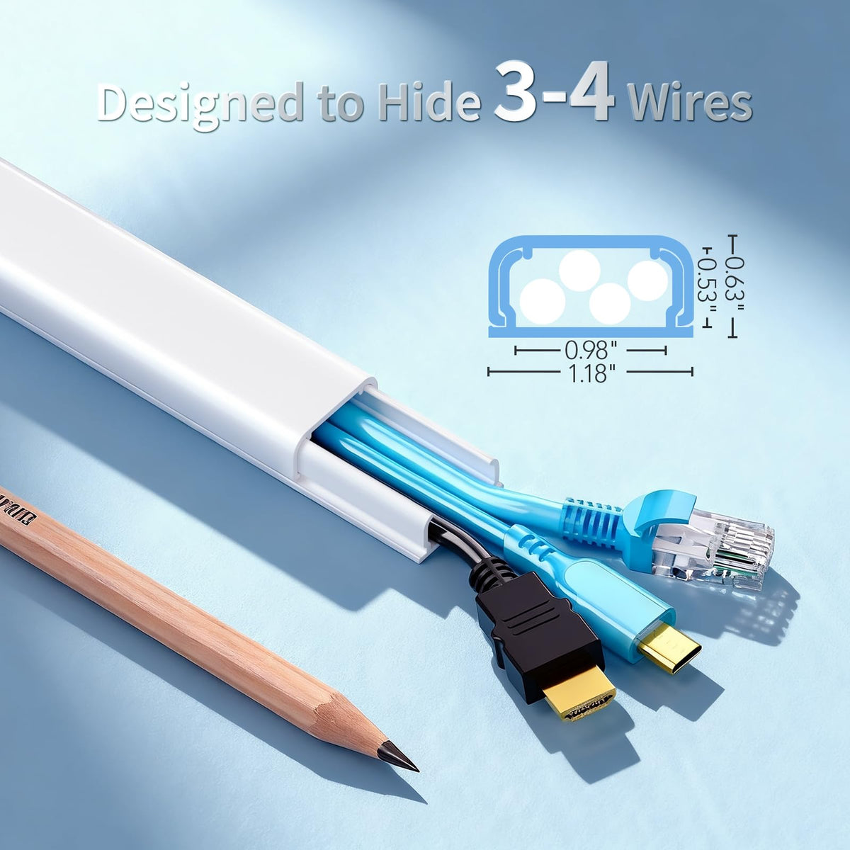 Wuitaouy TV cable hider on wall; hides cables and reduces clutter.