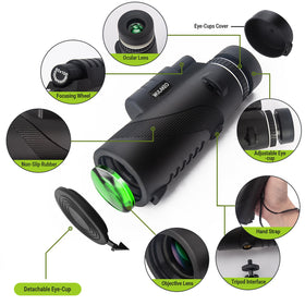 Wulakeo monocular compact design fits in pocket for easy outdoor use.