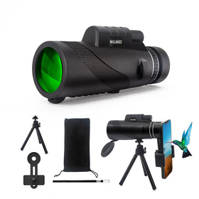Wulakeo 80X100 monocular with large objective view for distant wildlife observation.