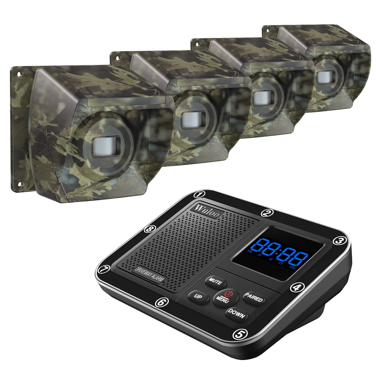 Wuloo camouflage motion sensor detects driveway activity at long range
