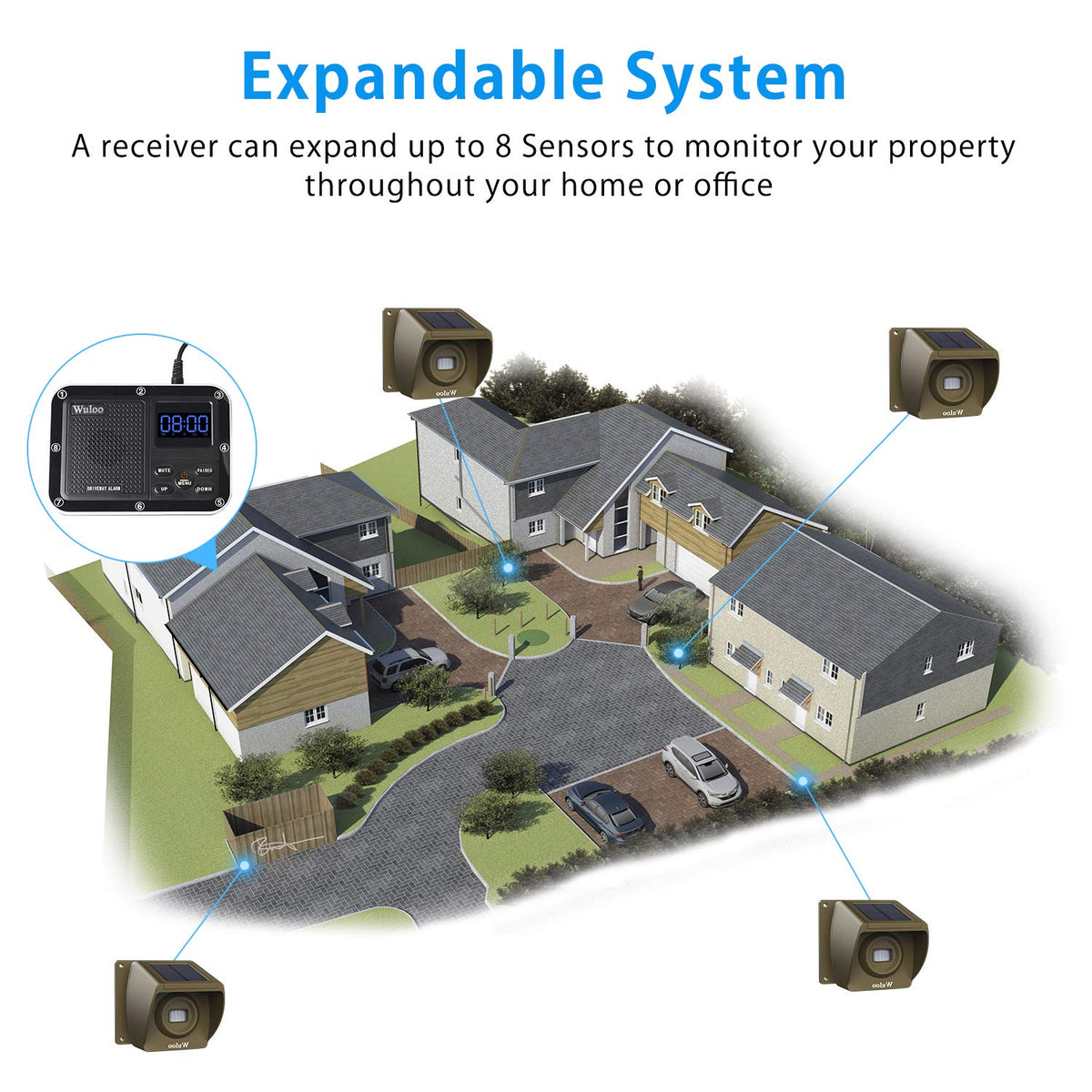 Wuloo driveway alarm mute mode button for discreet alerts