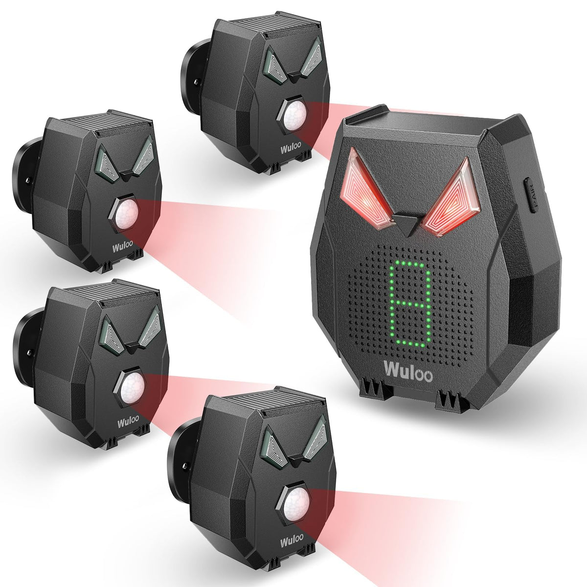 Wuloo front packaging showing complete alarm kit and quick benefits