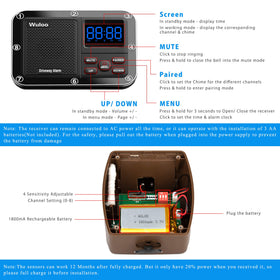 Wuloo detail of sensitivity dial and buttons, brand enables false-alarm control