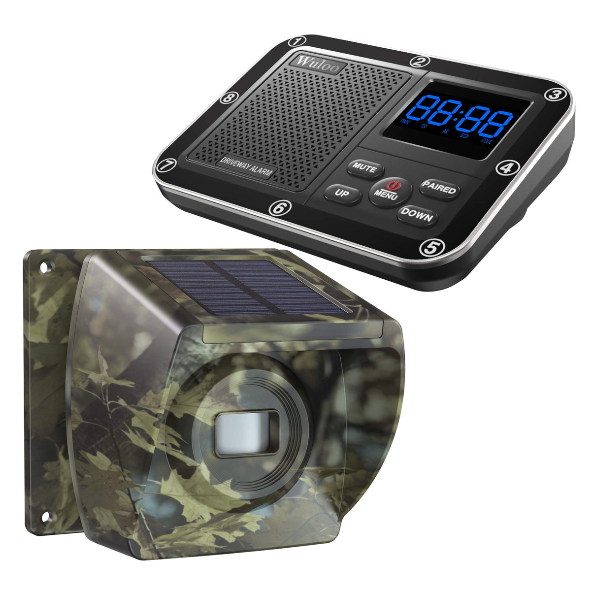 Wuloo Solar Driveway Alarm camouflage sensor detects motion in all weather for discreet monitoring