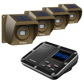 Wuloo solar driveway alarm outdoor sensor front view for reliable weatherproof monitoring