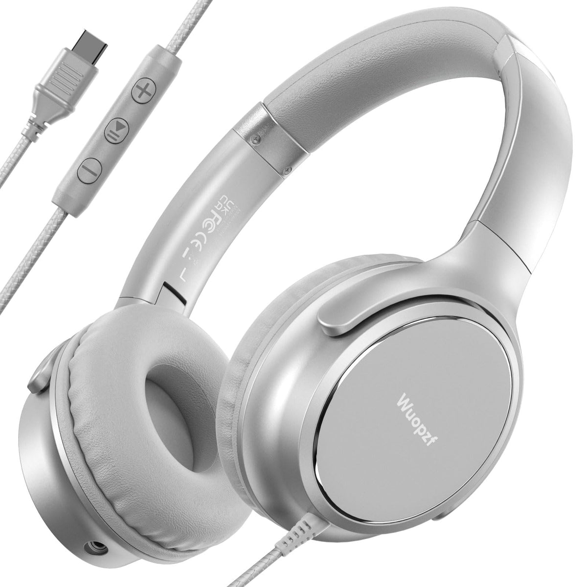 Wuopzf USB-C wired headphones folded-compact, ideal for travel and on-the-go listening.