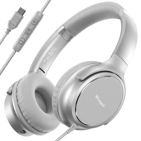 Wuopzf USB-C wired headphones folded-compact, ideal for travel and on-the-go listening.