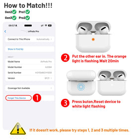 Wusheation A2564 pairing guide for 3rd Gen left earbud enables easy setup.