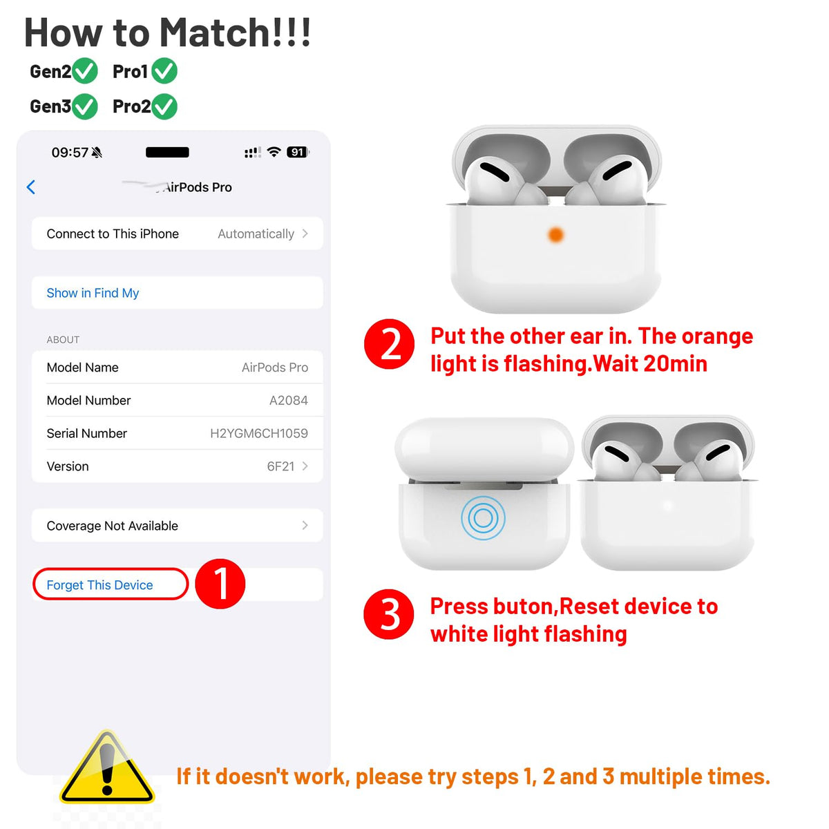 Wusheation A2565 pairing guide: easy re-pairing after replacement