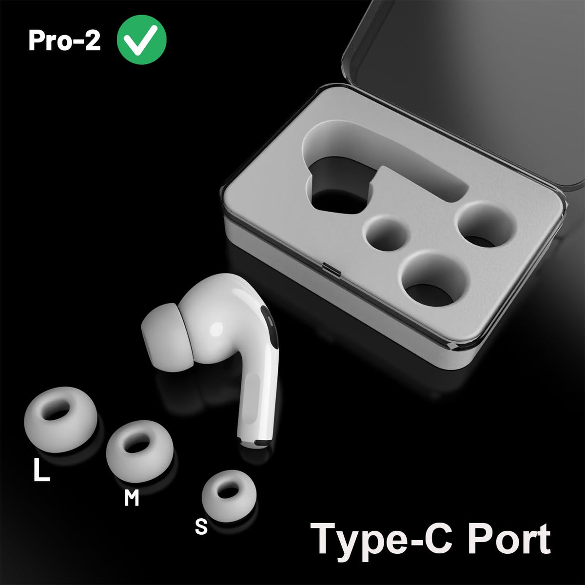 Wusheation A3047 left earbud during travel use, ready to pair.