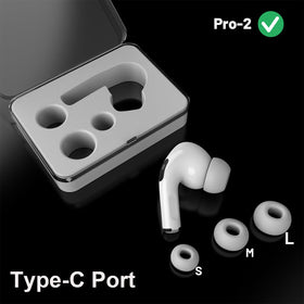 Wusheation Pro2nd charging case A2968 with Type-C port keeps earbuds powered.