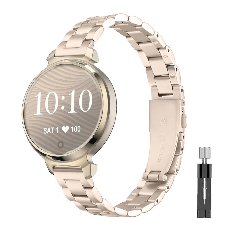 WUWOCJ champagne band front view showing elegant finish and refined look