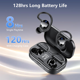 WUYI Q53 charging case LED display showing battery levels for convenience