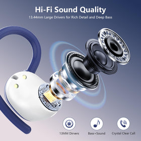 WUYI Q53 earbud close-up texture and build, communicates premium sound quality