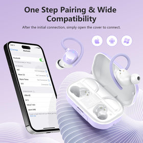 WUYI Q53 earhook detail showing flexible TPU hook for secure sport fit