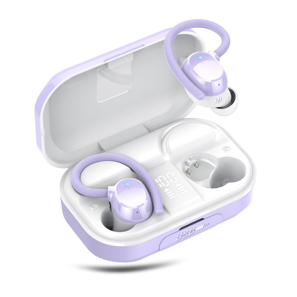 WUYI Q53 front packaging showing earbuds and case, highlights extended battery