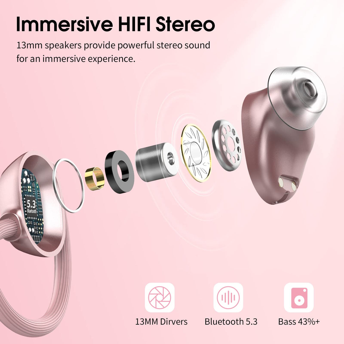 WUYI Q61 silicone earhook close-up, highlighting secure fit and sport comfort